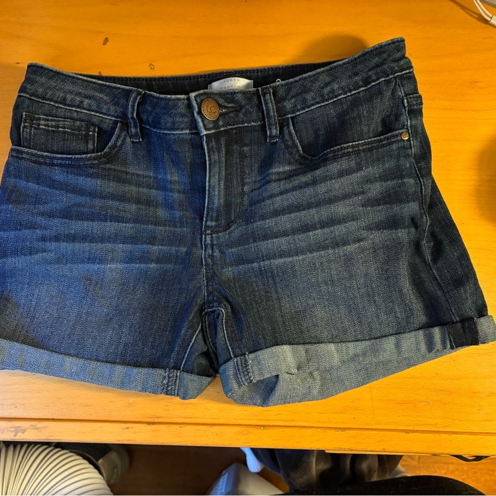 LC Lauren Conrad Dark Wash Jean Shorts